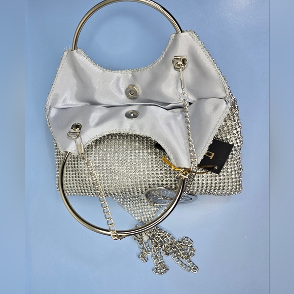 Bebe Silver Rhinestone Handbag - Picture 8 of 10
